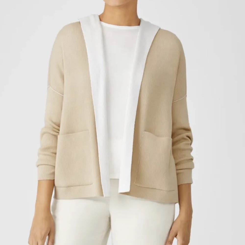 Eileen Fisher Peruvian Organic Cotton Blend Hooded Cardigan